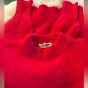 Women's Red Angora Sweater Small